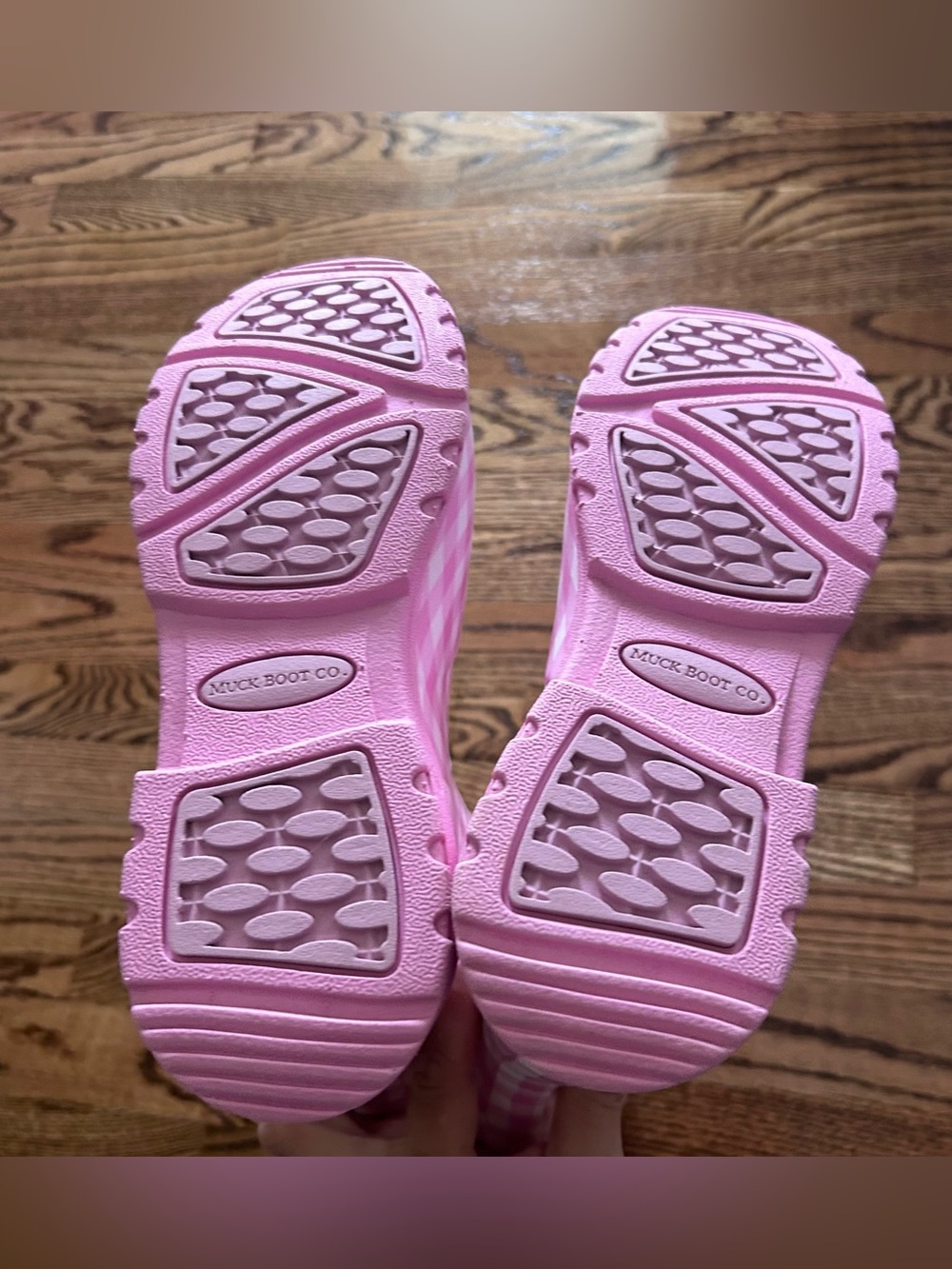 pink gingham The Original Muck Boot Company boots NEW NIB women’s size 9 - Picture 13 of 16
